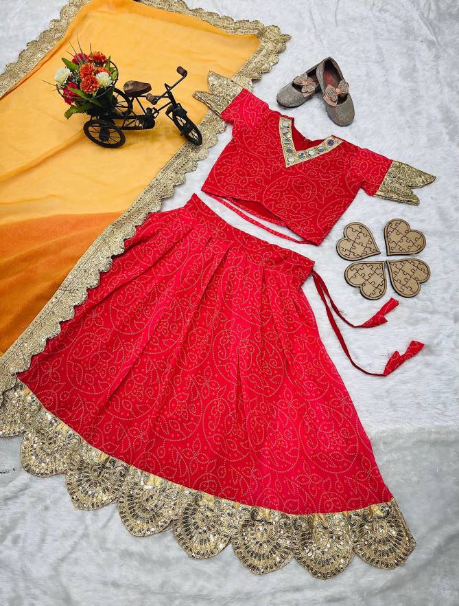 NOC 506 Faux Georgette Kids Readymade Girls Wear Lehenga Choli Wholesale Price In Surat
